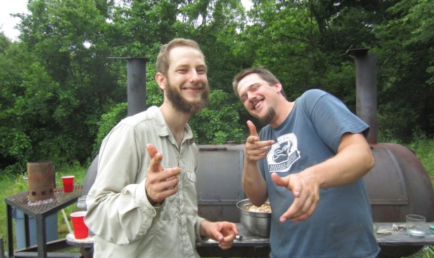 The night watch looked tired but happy.