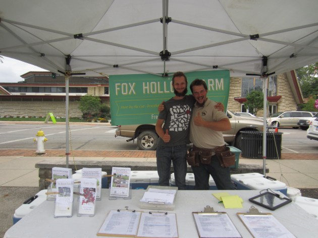 Sean and Jesse hamming it up at the market