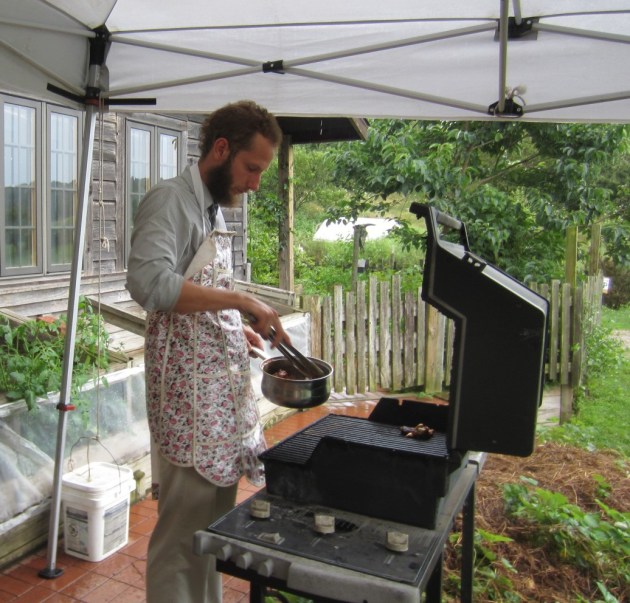 Sean whipped up some sweet wings for the kids. We hadn't realized just how little they'd be, and he was worried that they wouldn't like adult fare he and Chelsea had prepared.