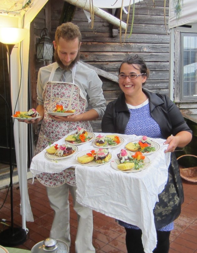 The chefs presented each course to the guests with a description: "the light, fresh look of our pork belly sliders is deceiving. You'll find them surprisingly rich."