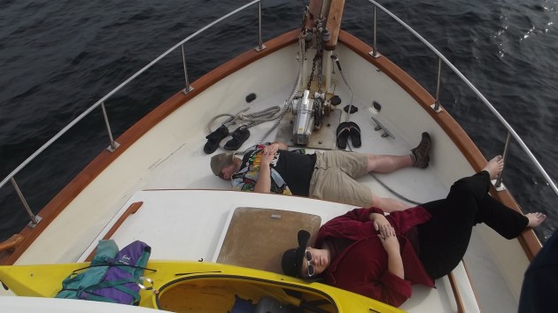 Bre and TimZ came out with us for an adventure, and took advantage of the opportunity to recover from a night of ginsntonics with a boat nap.