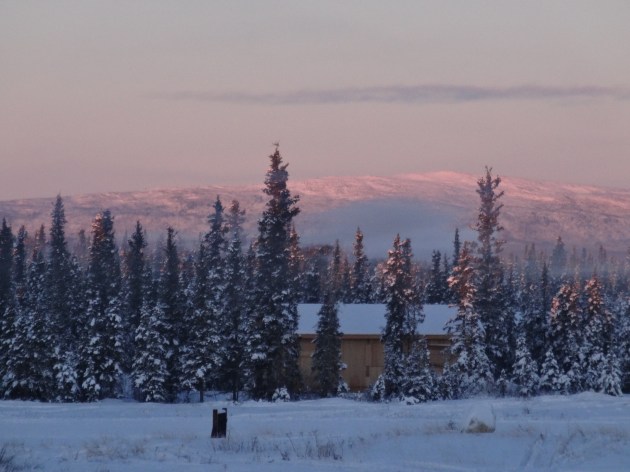This is what I see when I step out of the school for my lunch break. Is it the cold that makes my eyes water, or am I simply appropriately stunned by the magnificence of the arctic?