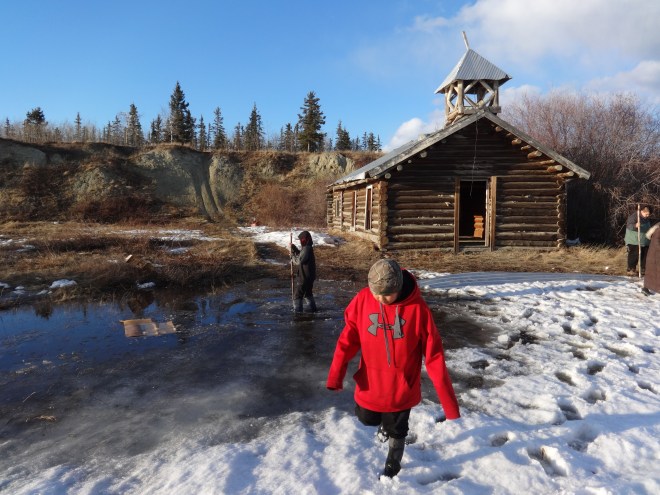 Some of the kids and I took the music instructors for a walk.